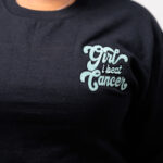 Girl i Beat Cancer Embroidered Sweatshirt- Left Chest Logo